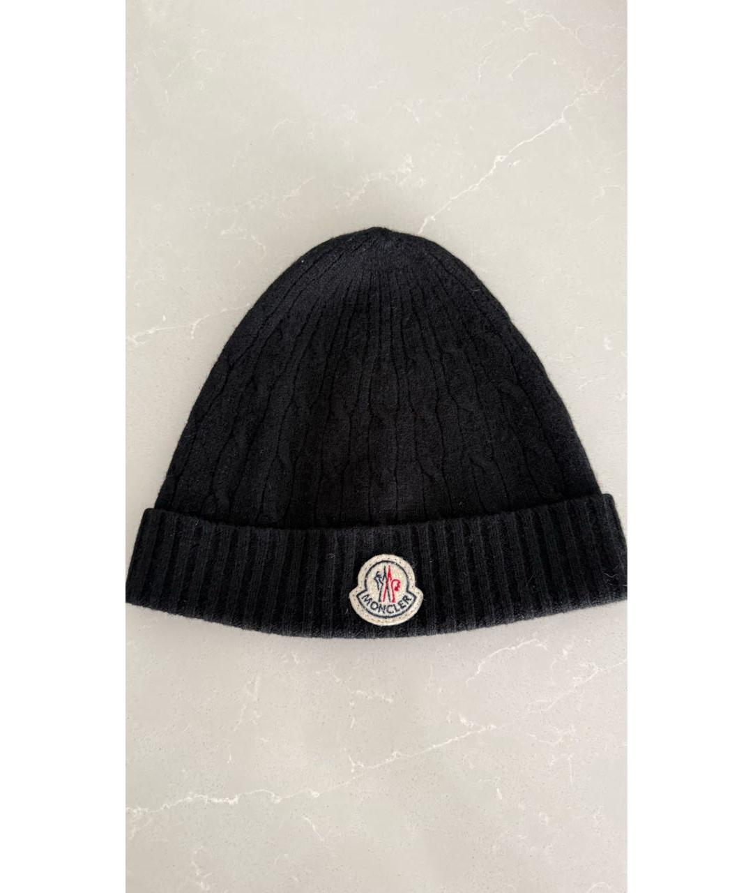 MONCLER Черная шерстяная шапка, фото 6