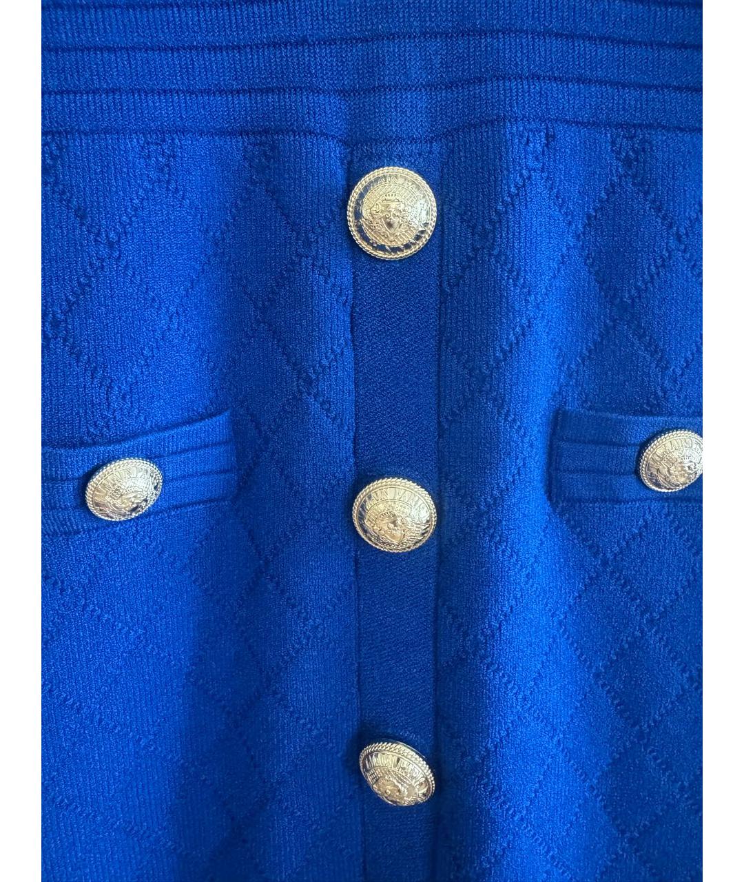 BALMAIN Синее вискозное платье, фото 4
