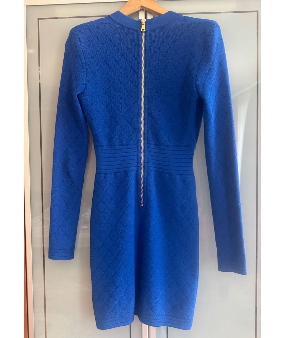 BALMAIN Синее вискозное платье, фото 2