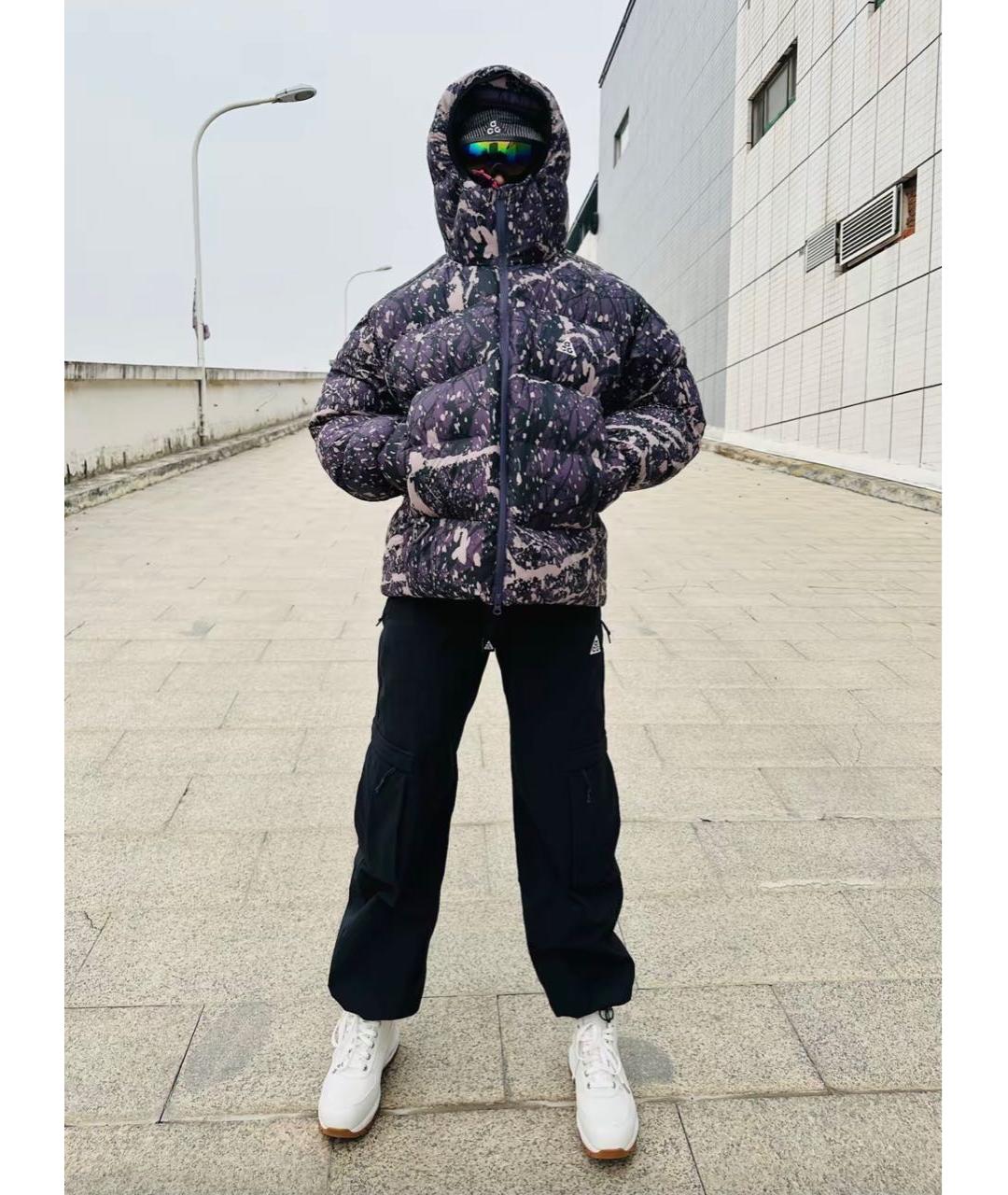 NIKE Фиолетовый нейлоновый пуховик, фото 8