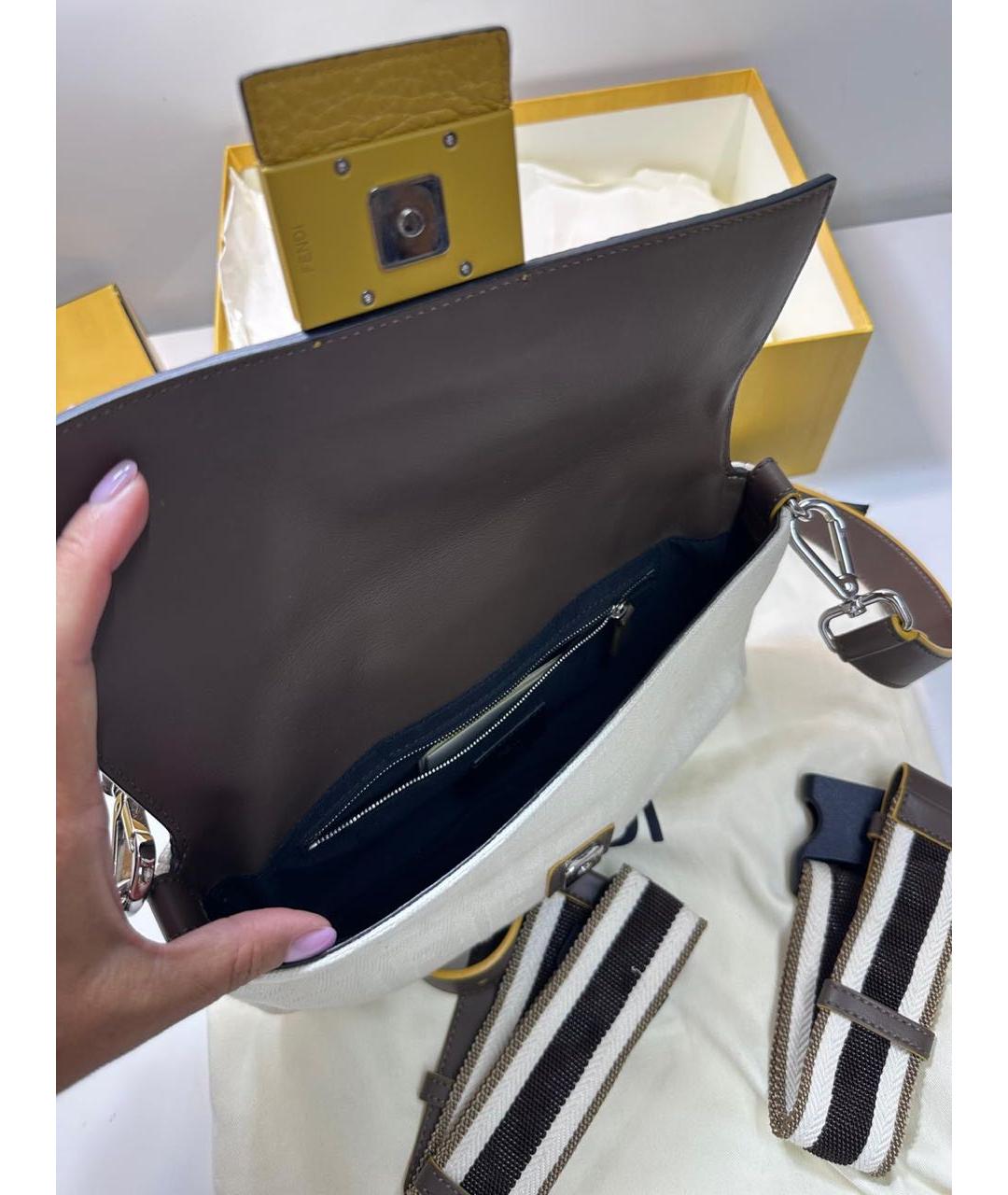 FENDI Горчичная кожаная поясная сумка, фото 7