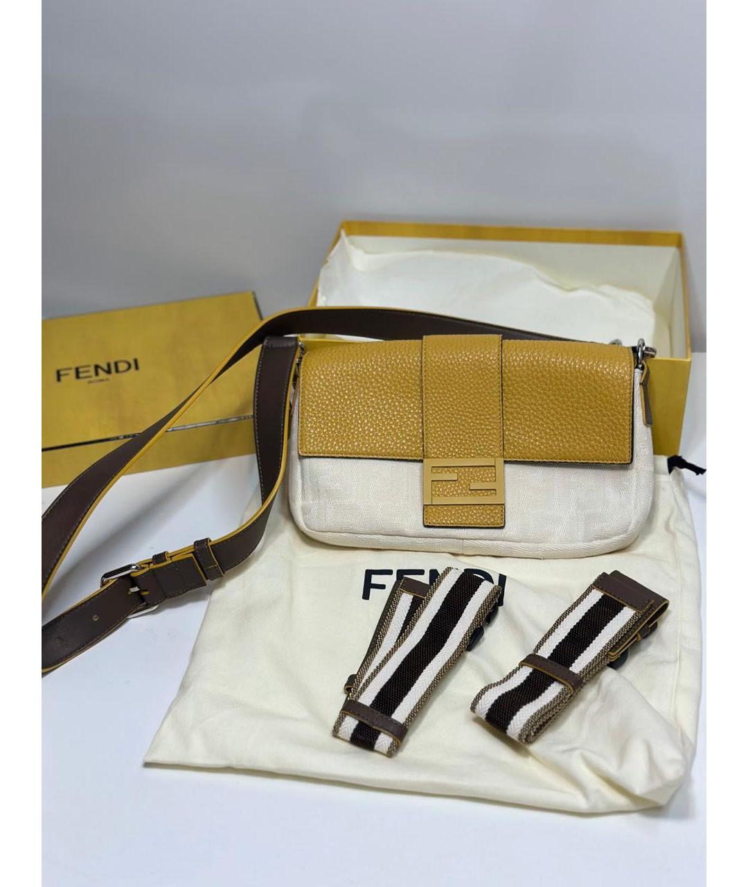 FENDI Горчичная кожаная поясная сумка, фото 8