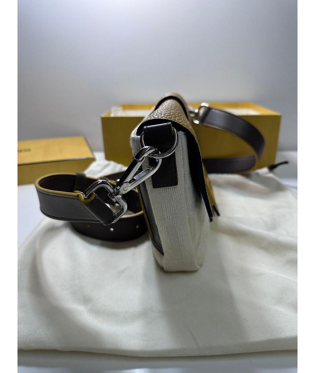 FENDI Горчичная кожаная поясная сумка, фото 4
