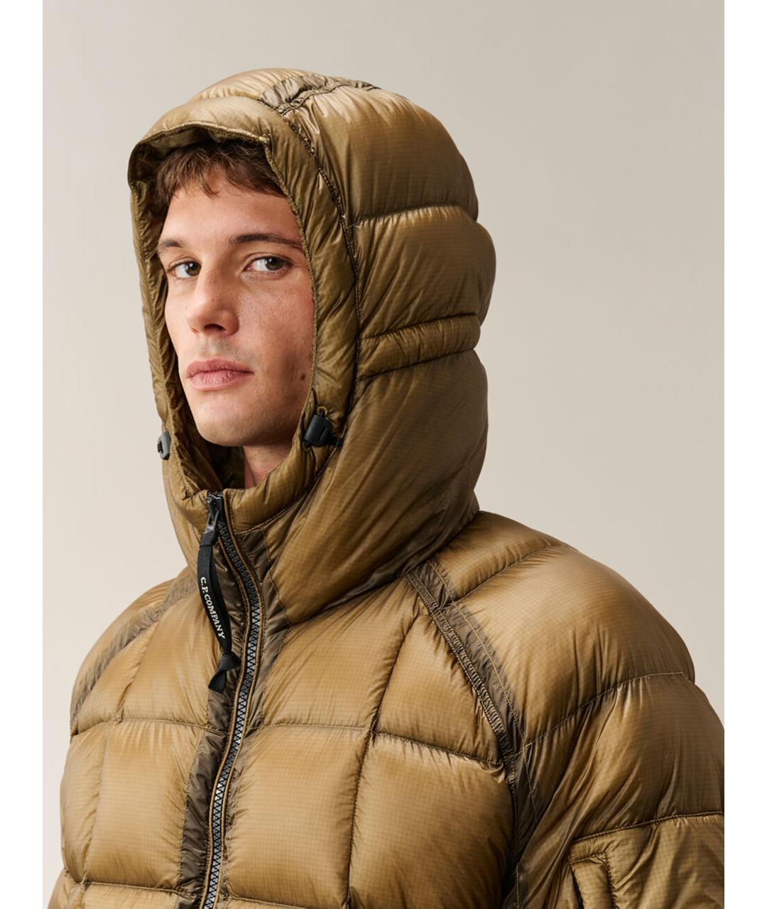 CP COMPANY Бежевый полиамидовый пуховик, фото 5