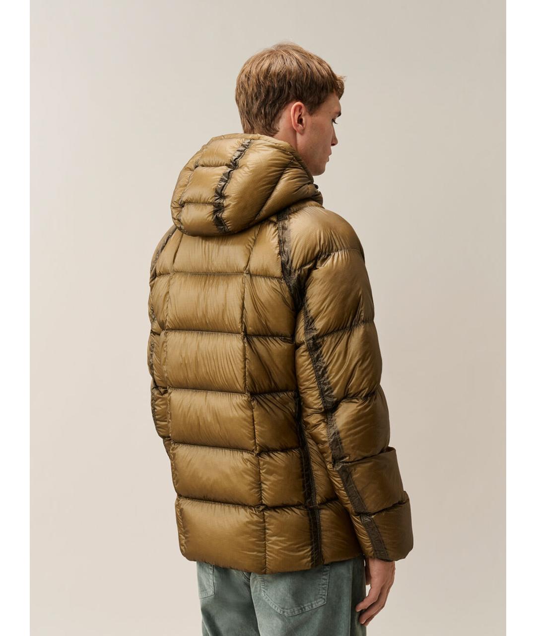 CP COMPANY Бежевый полиамидовый пуховик, фото 3