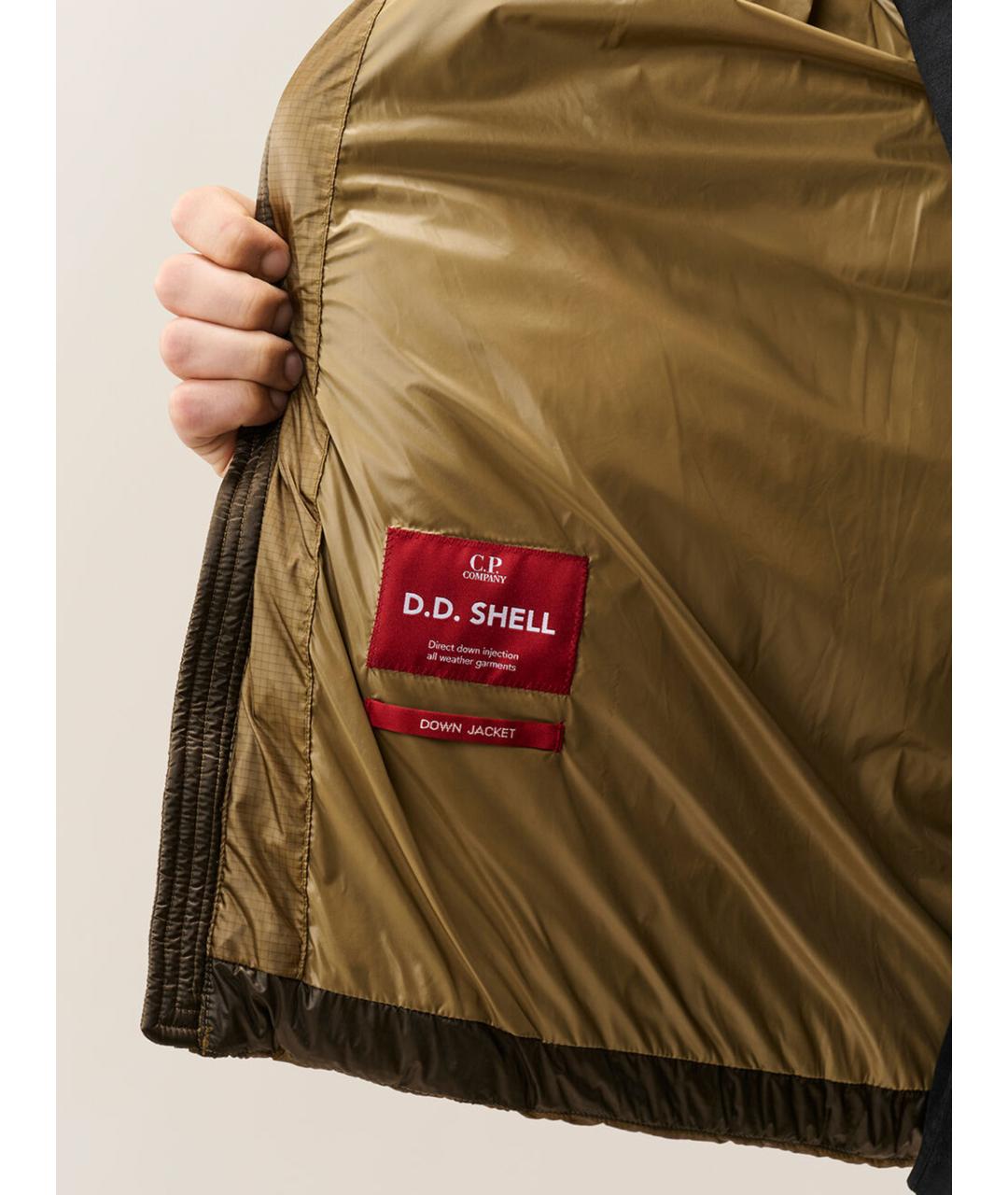 CP COMPANY Бежевый полиамидовый пуховик, фото 6