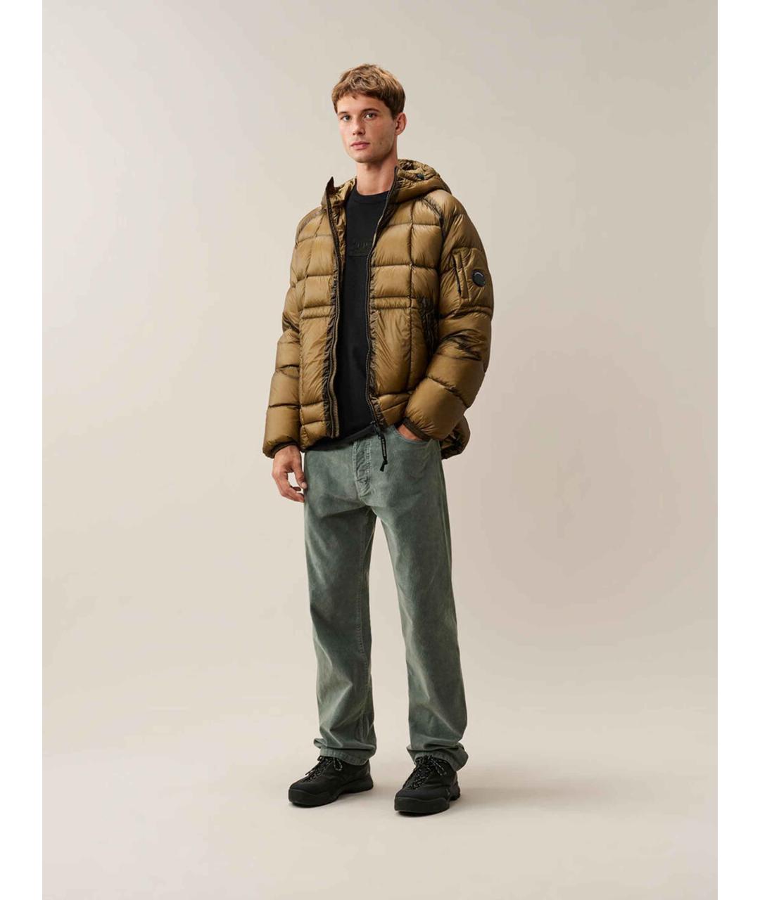 CP COMPANY Бежевый полиамидовый пуховик, фото 7