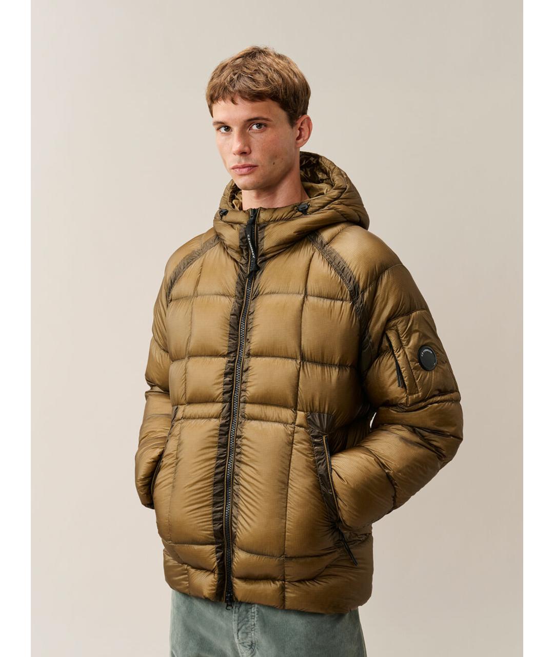 CP COMPANY Бежевый полиамидовый пуховик, фото 2