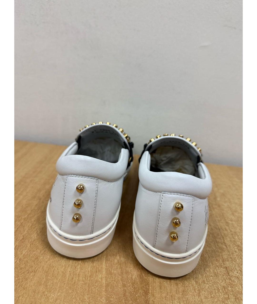 FENDI Белые кожаные лоферы, фото 4