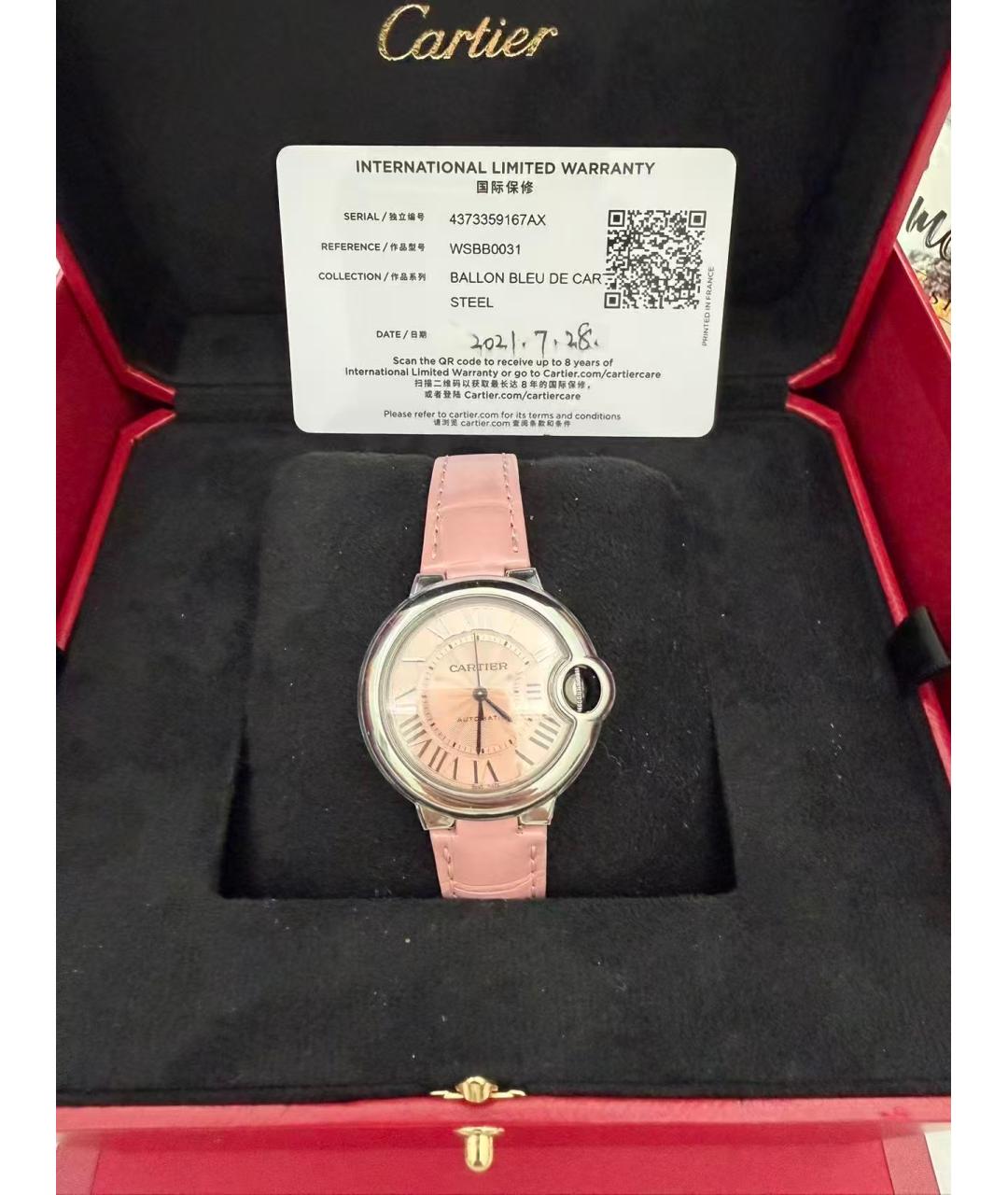 CARTIER Розовые часы, фото 4