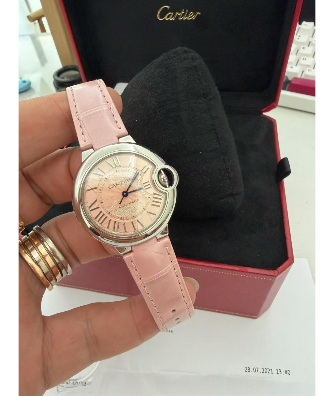 CARTIER Розовые часы, фото 5