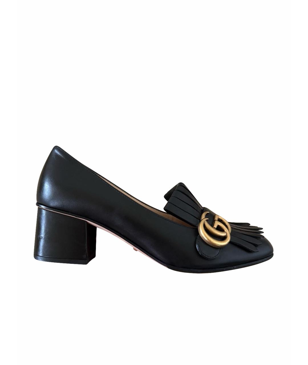 GUCCI Черные кожаные туфли, фото 1