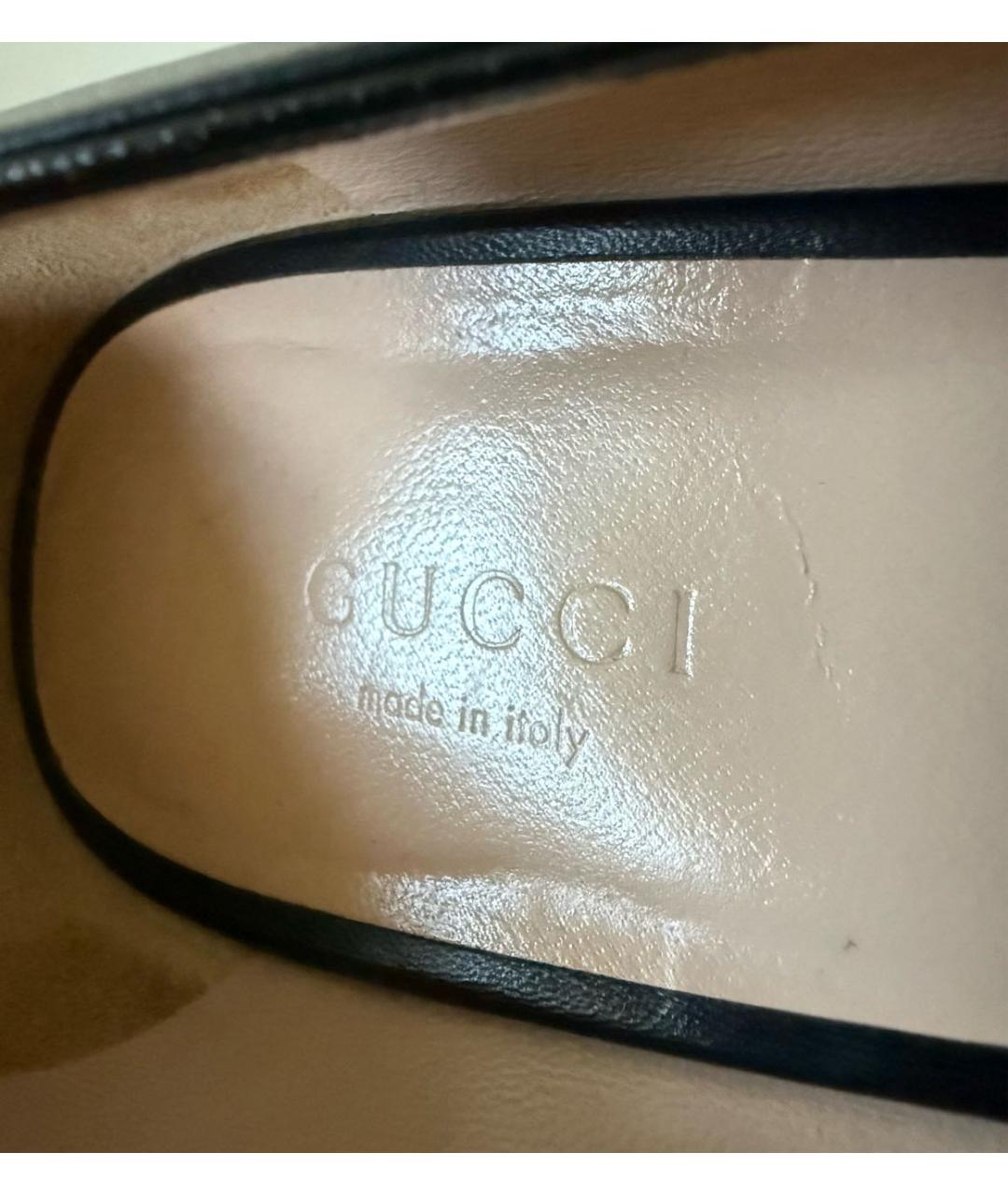 GUCCI Черные кожаные туфли, фото 6