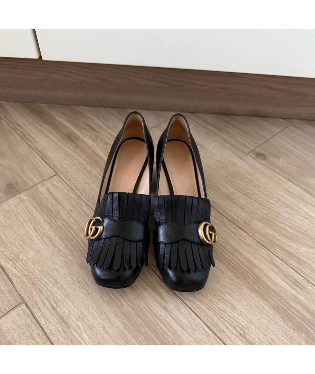 GUCCI Черные кожаные туфли, фото 3
