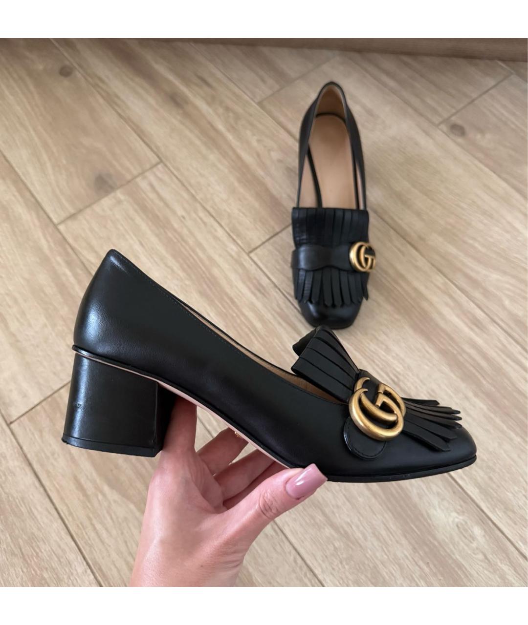 GUCCI Черные кожаные туфли, фото 8