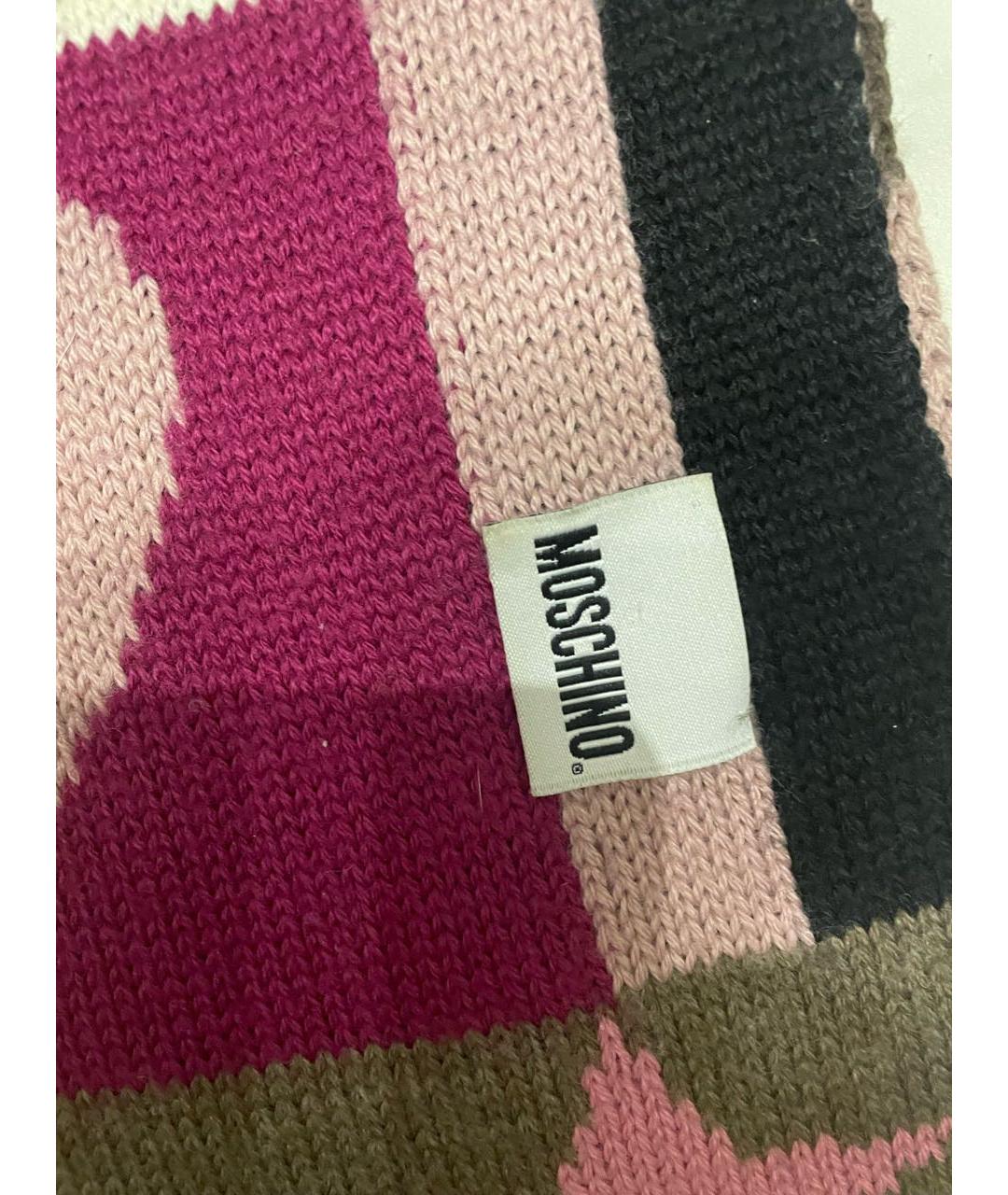 MOSCHINO Розовый шерстяной шарф, фото 3