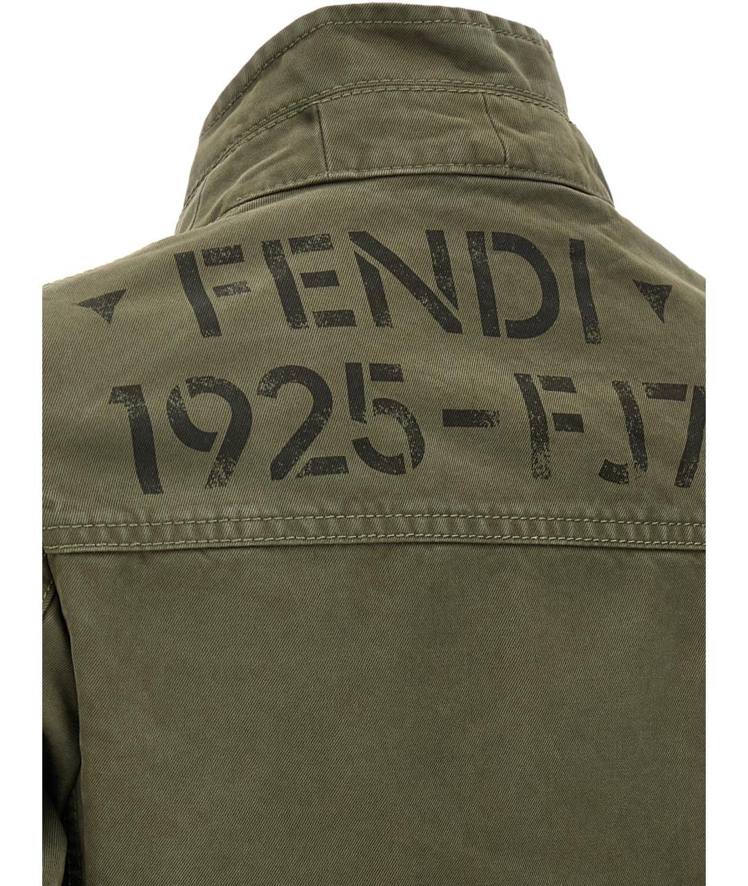 FENDI Зеленая хлопковая куртка, фото 4