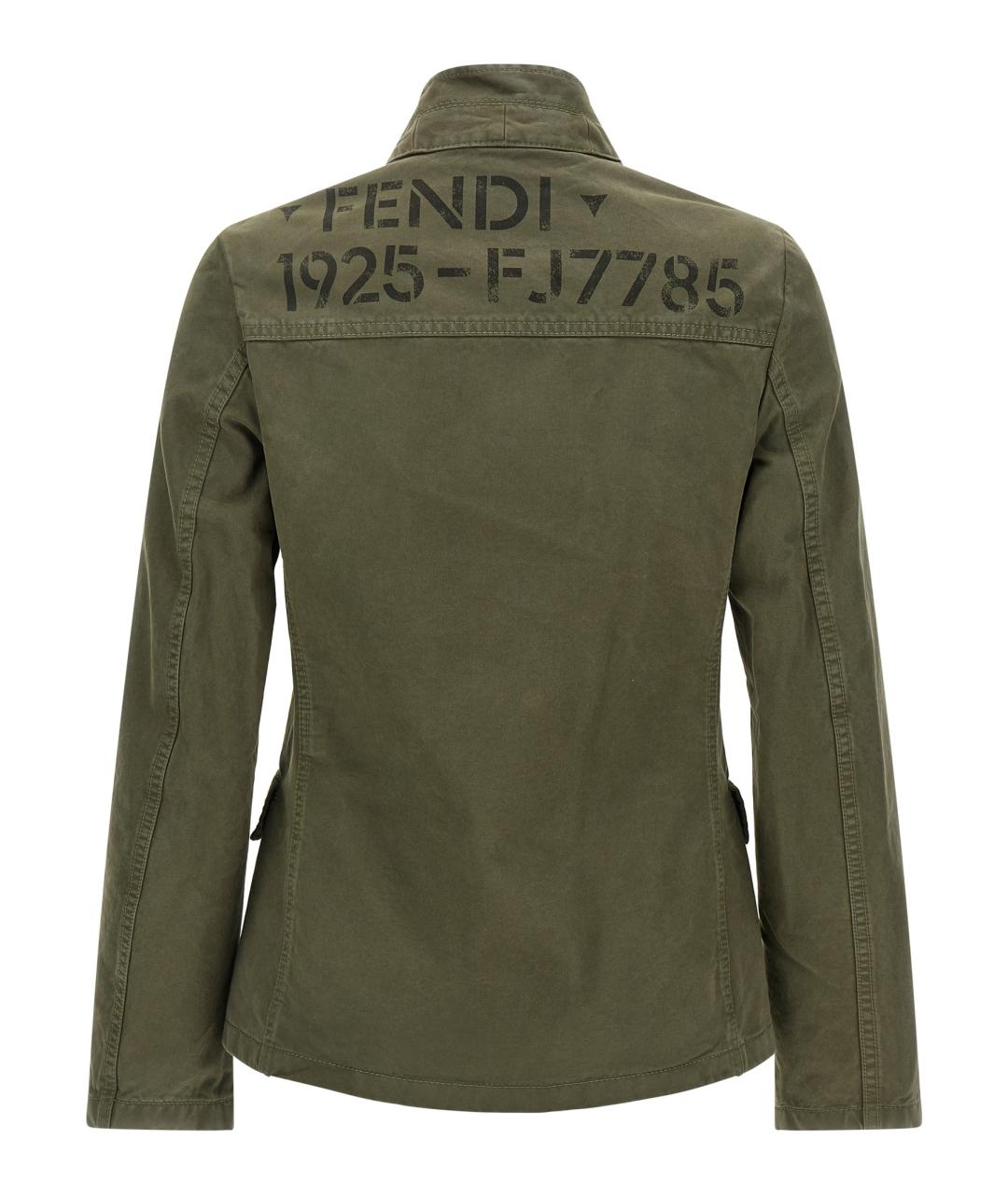 FENDI Зеленая хлопковая куртка, фото 2