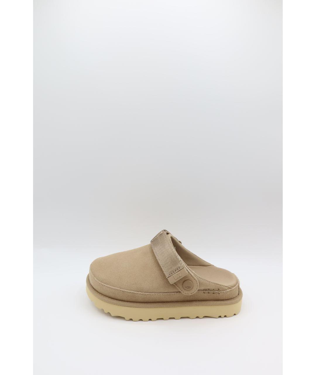 UGG Бежевые замшевые сабо, фото 6