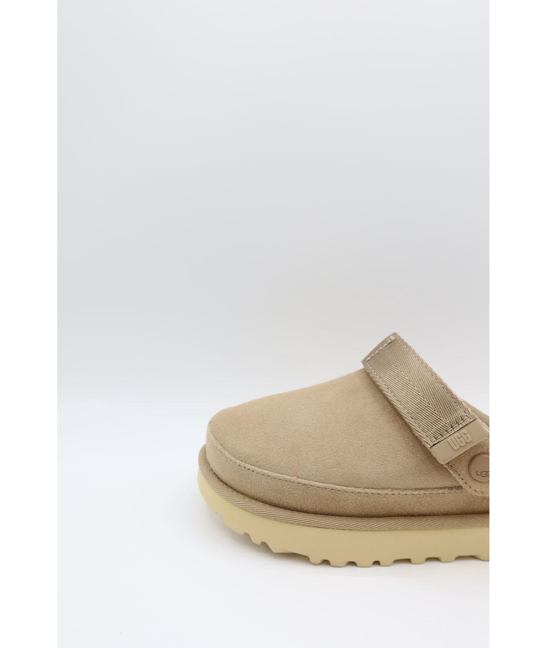 UGG Бежевые замшевые сабо, фото 2