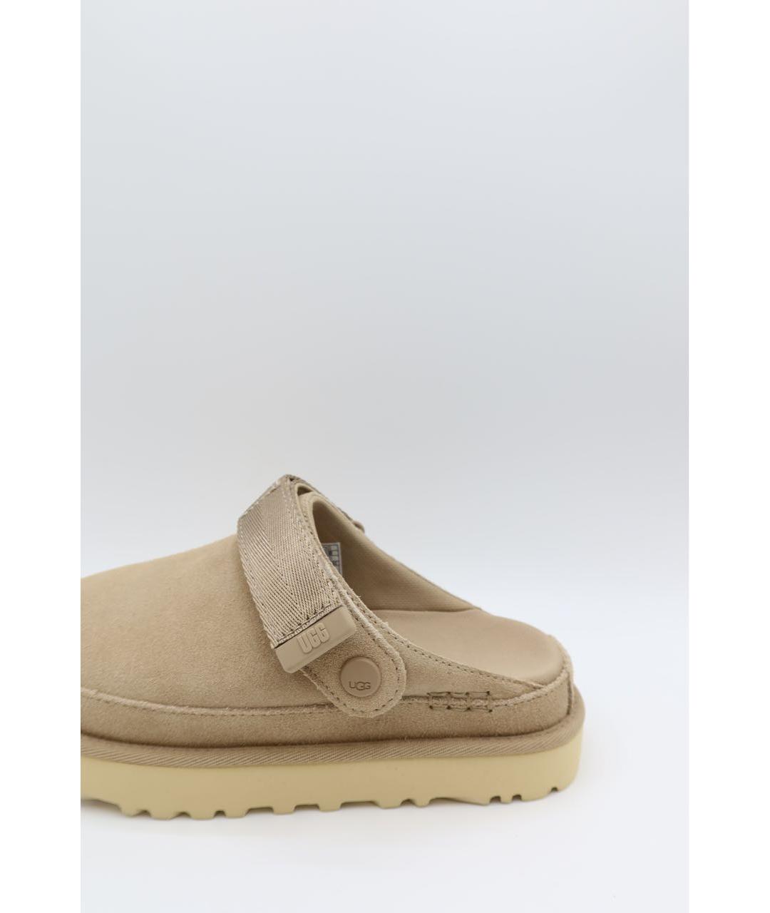 UGG Бежевые замшевые сабо, фото 3