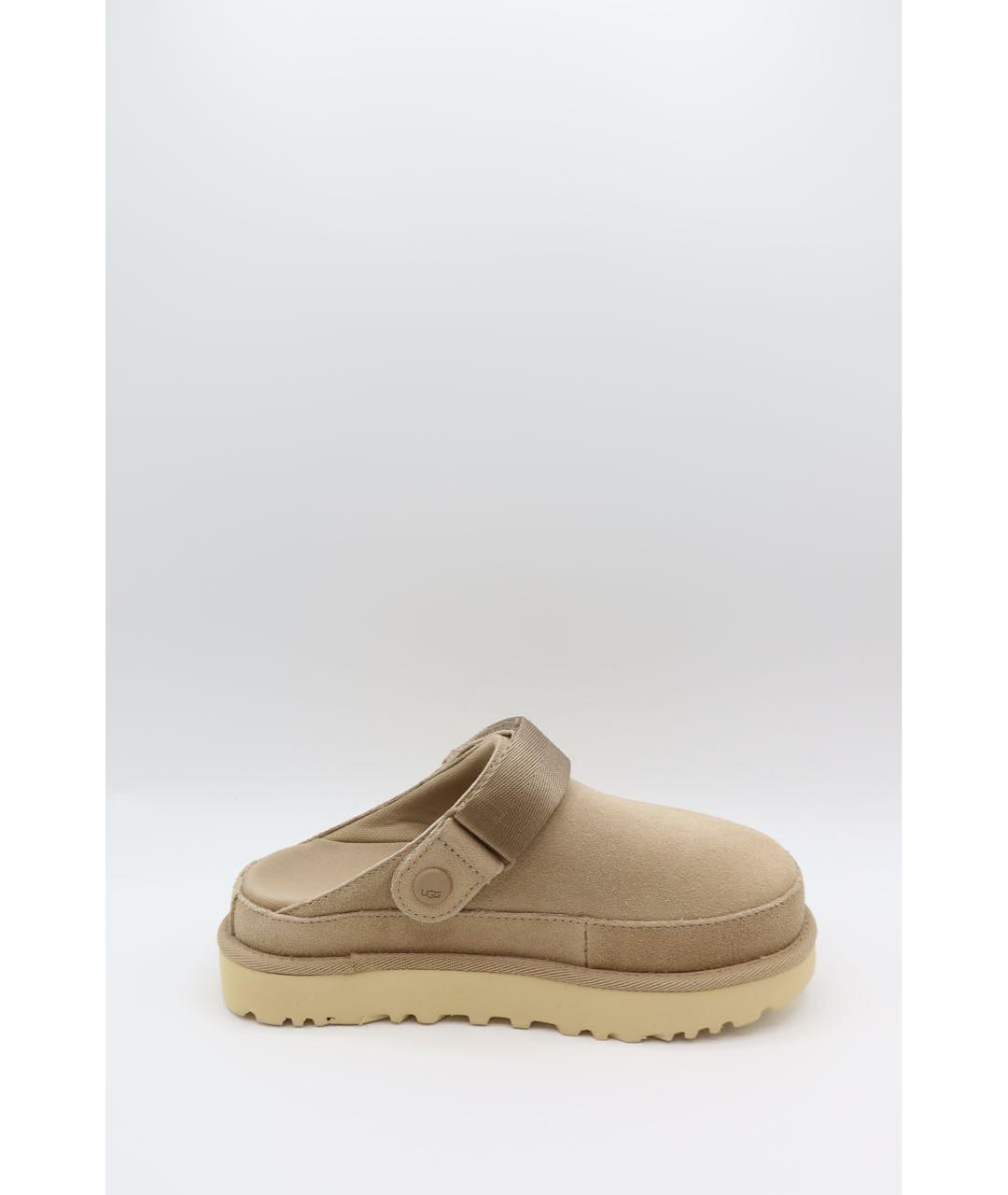UGG Бежевые замшевые сабо, фото 7
