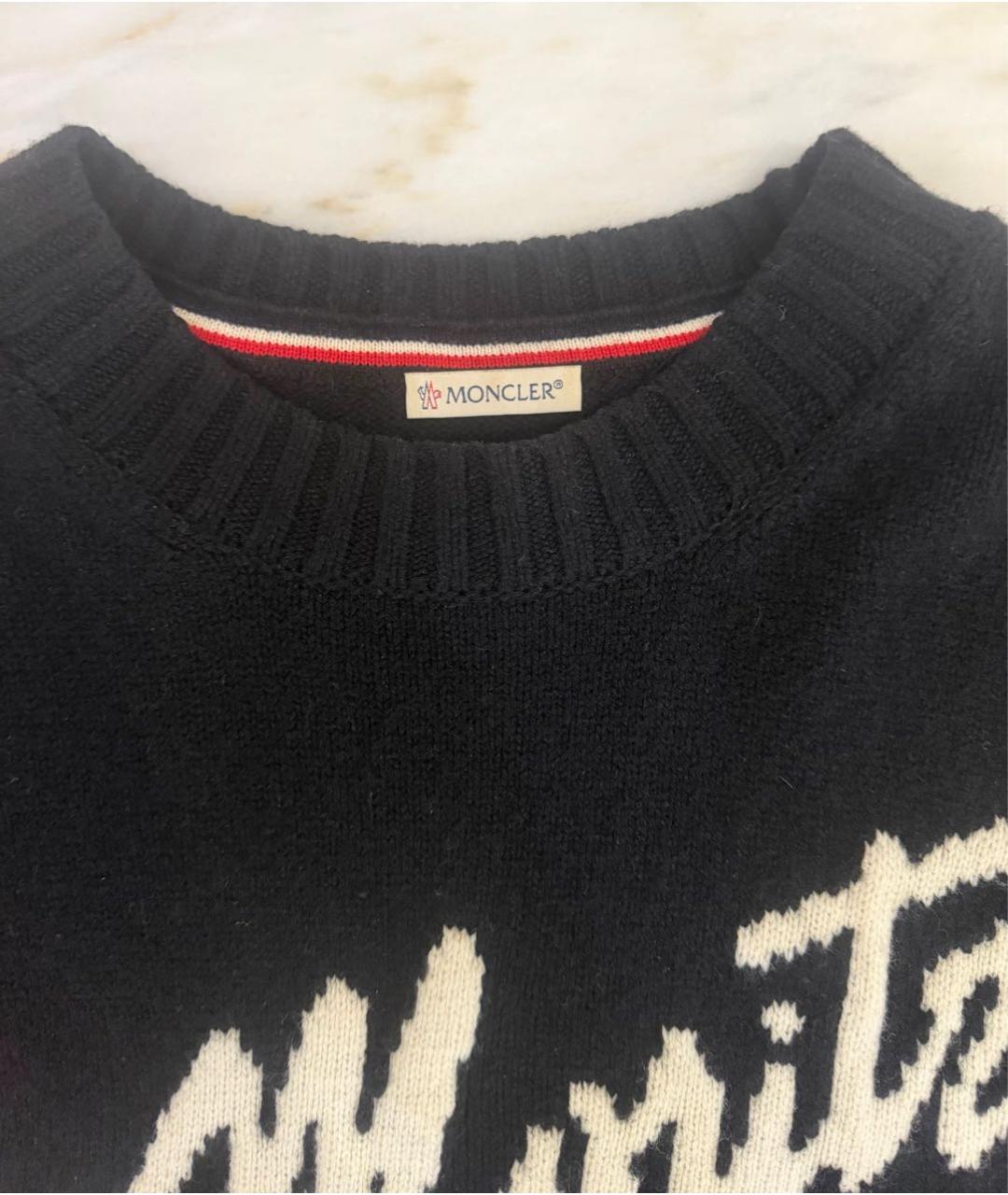 MONCLER Черный кашемировый джемпер / свитер, фото 2