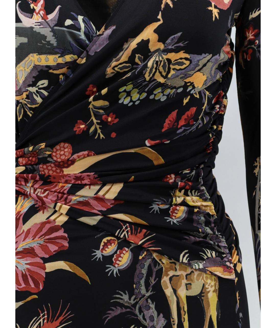 ETRO Черное вискозное повседневное платье, фото 3
