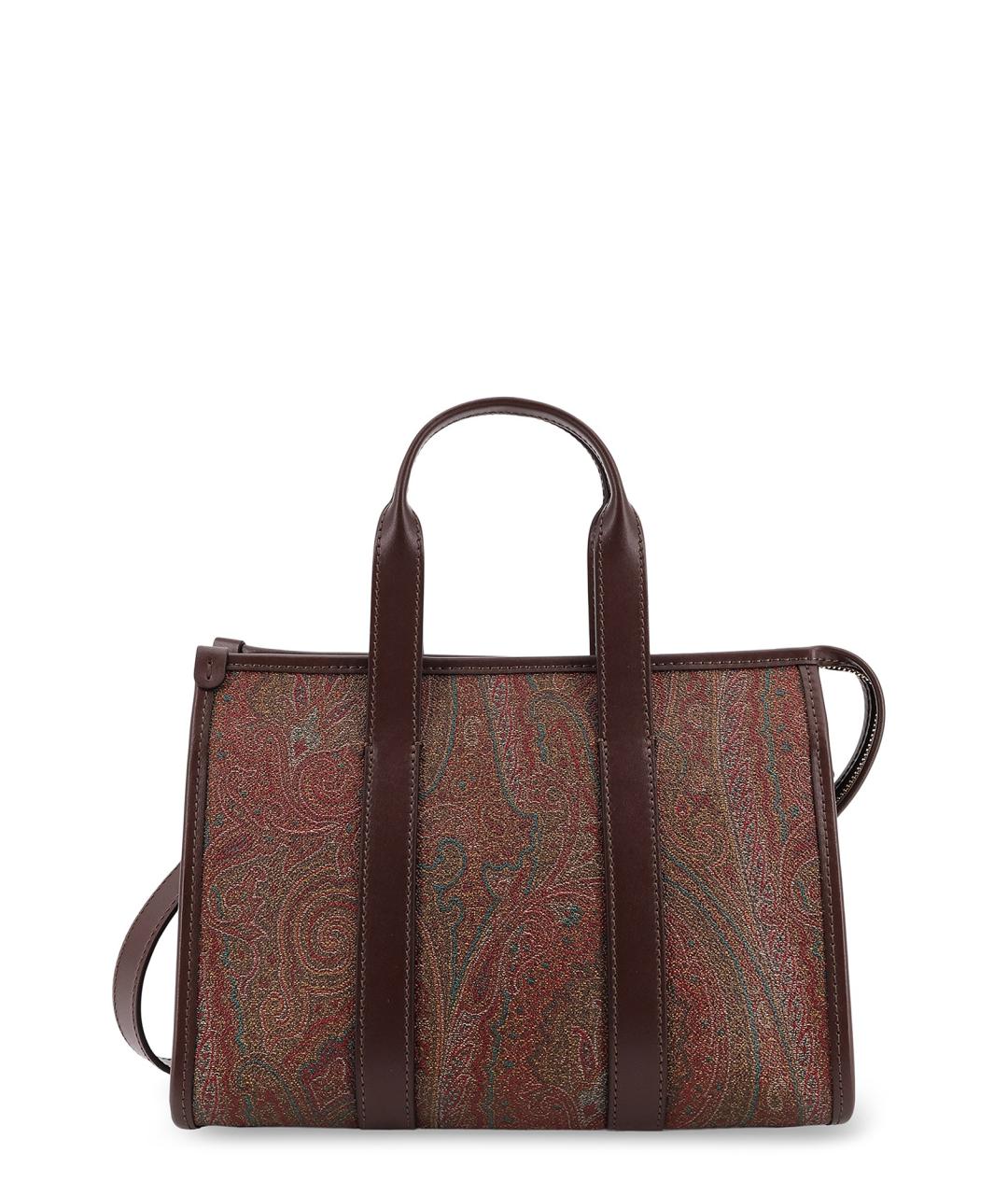 ETRO Коричневая синтетическая сумка тоут, фото 1