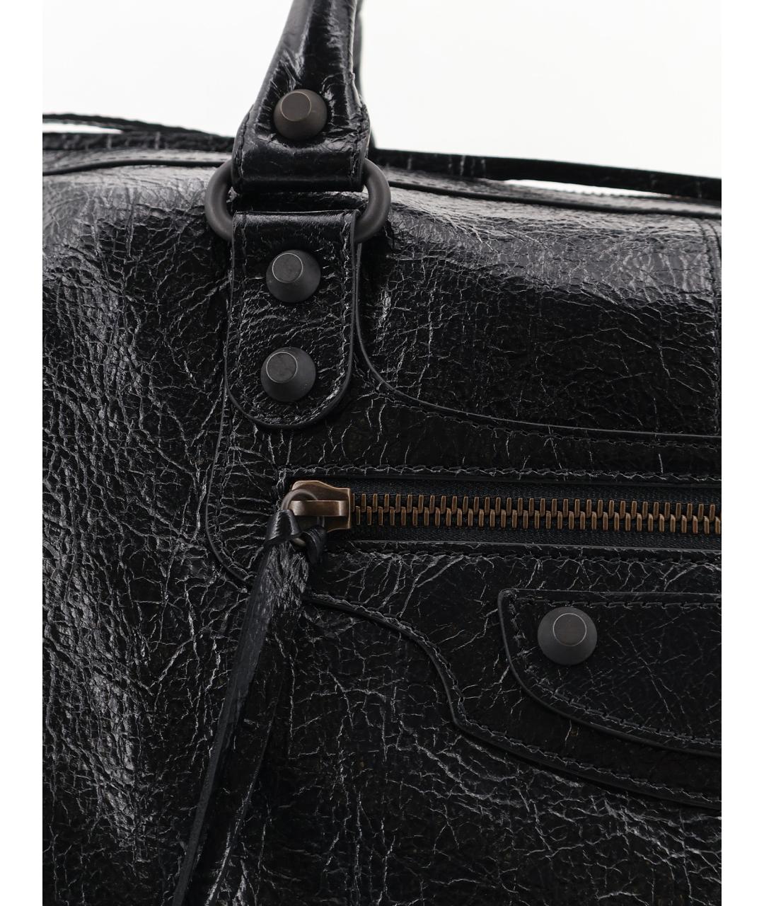 BALENCIAGA Черная кожаная сумка тоут, фото 5