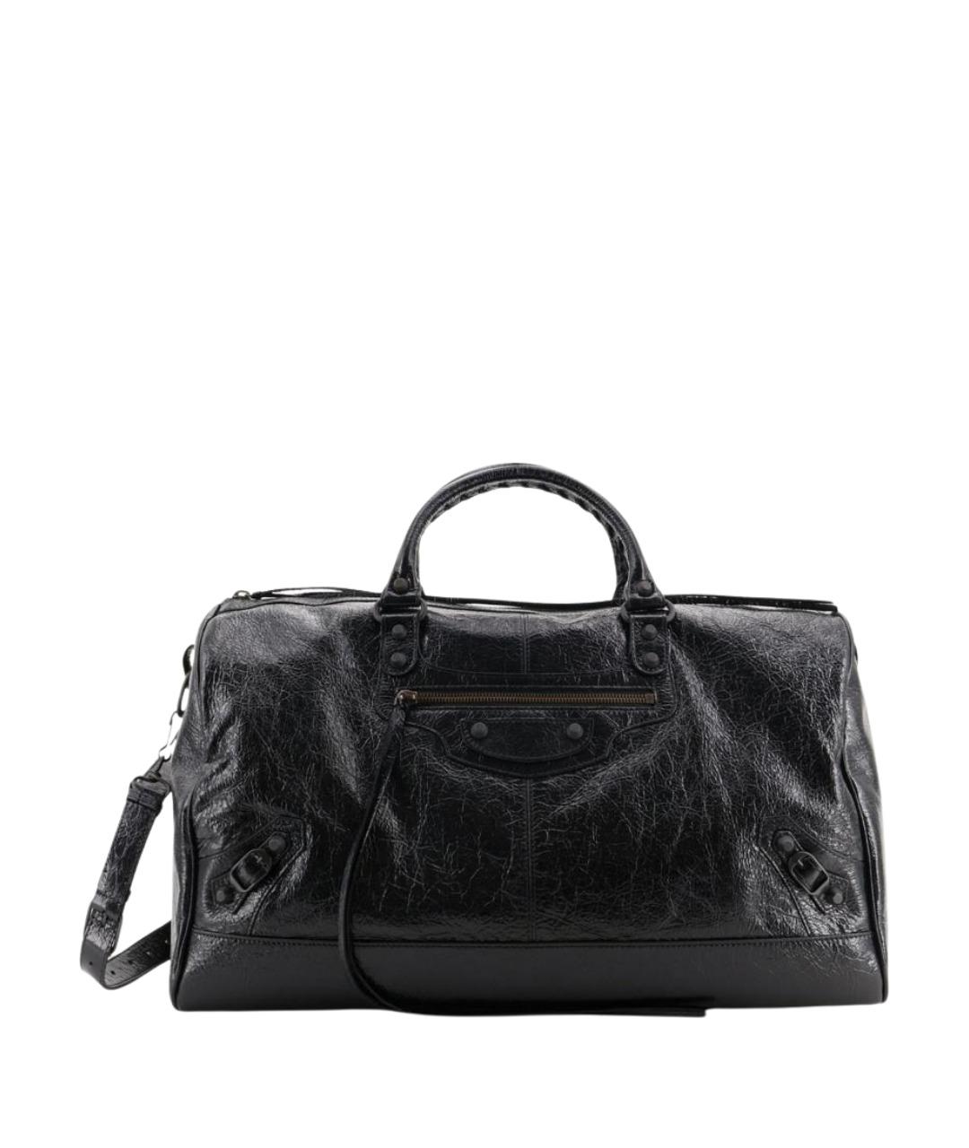BALENCIAGA Черная кожаная сумка тоут, фото 1