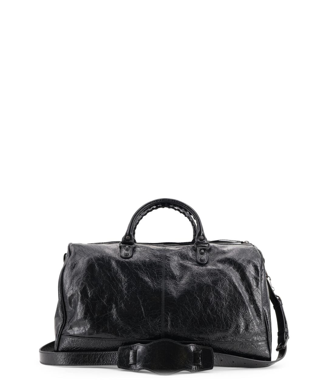 BALENCIAGA Черная кожаная сумка тоут, фото 2