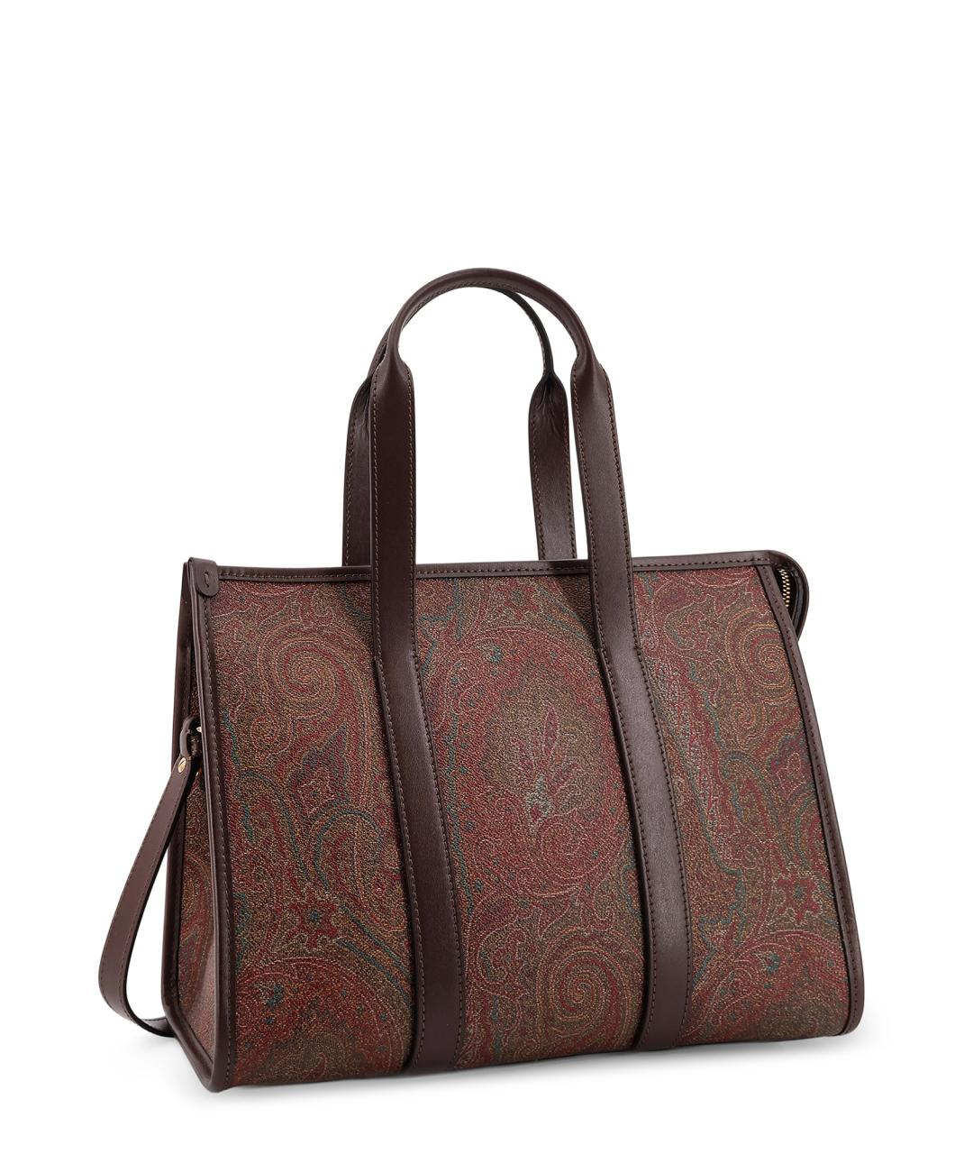 ETRO Коричневая тканевая сумка тоут, фото 3