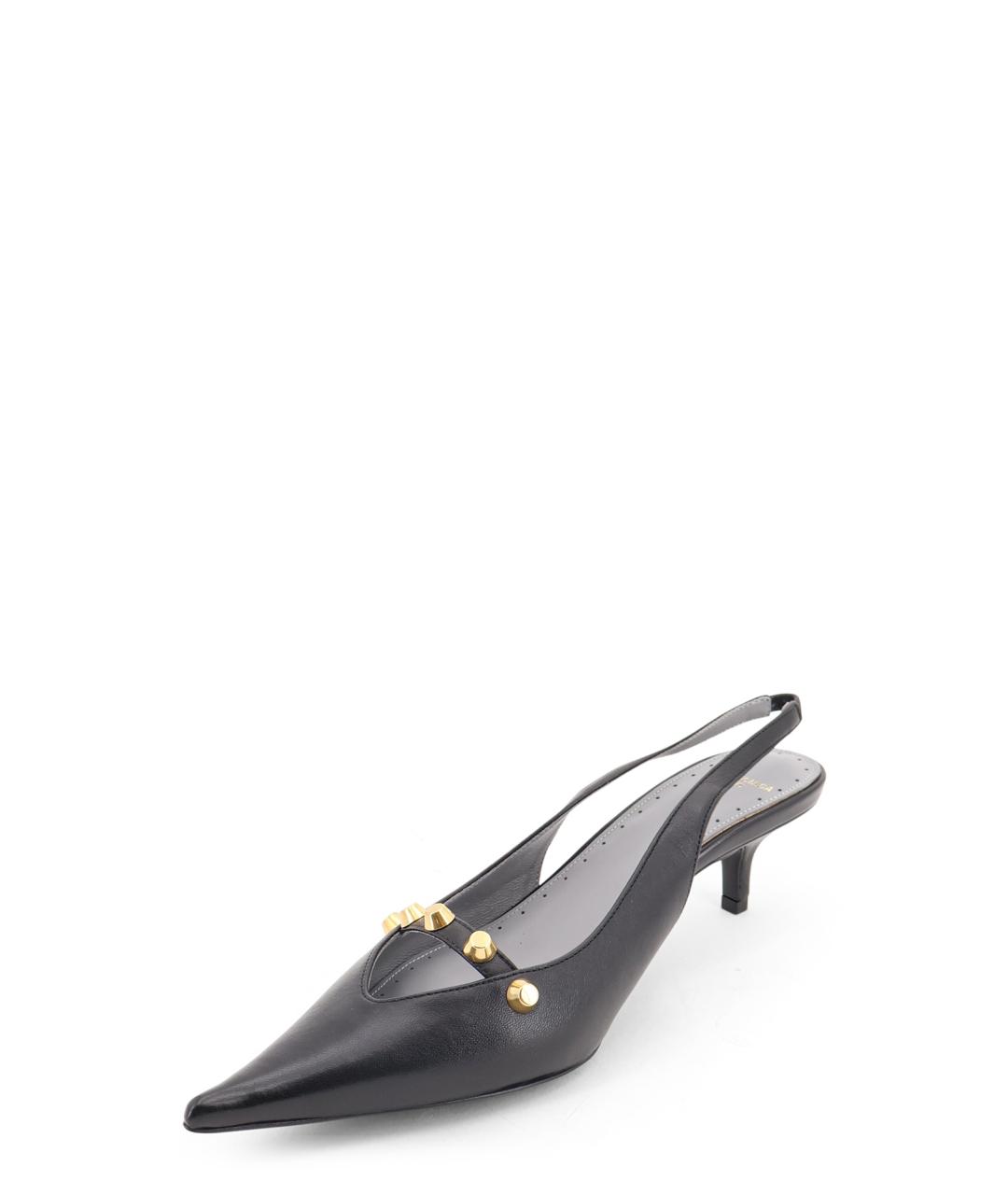 BALENCIAGA Черные кожаные туфли, фото 4