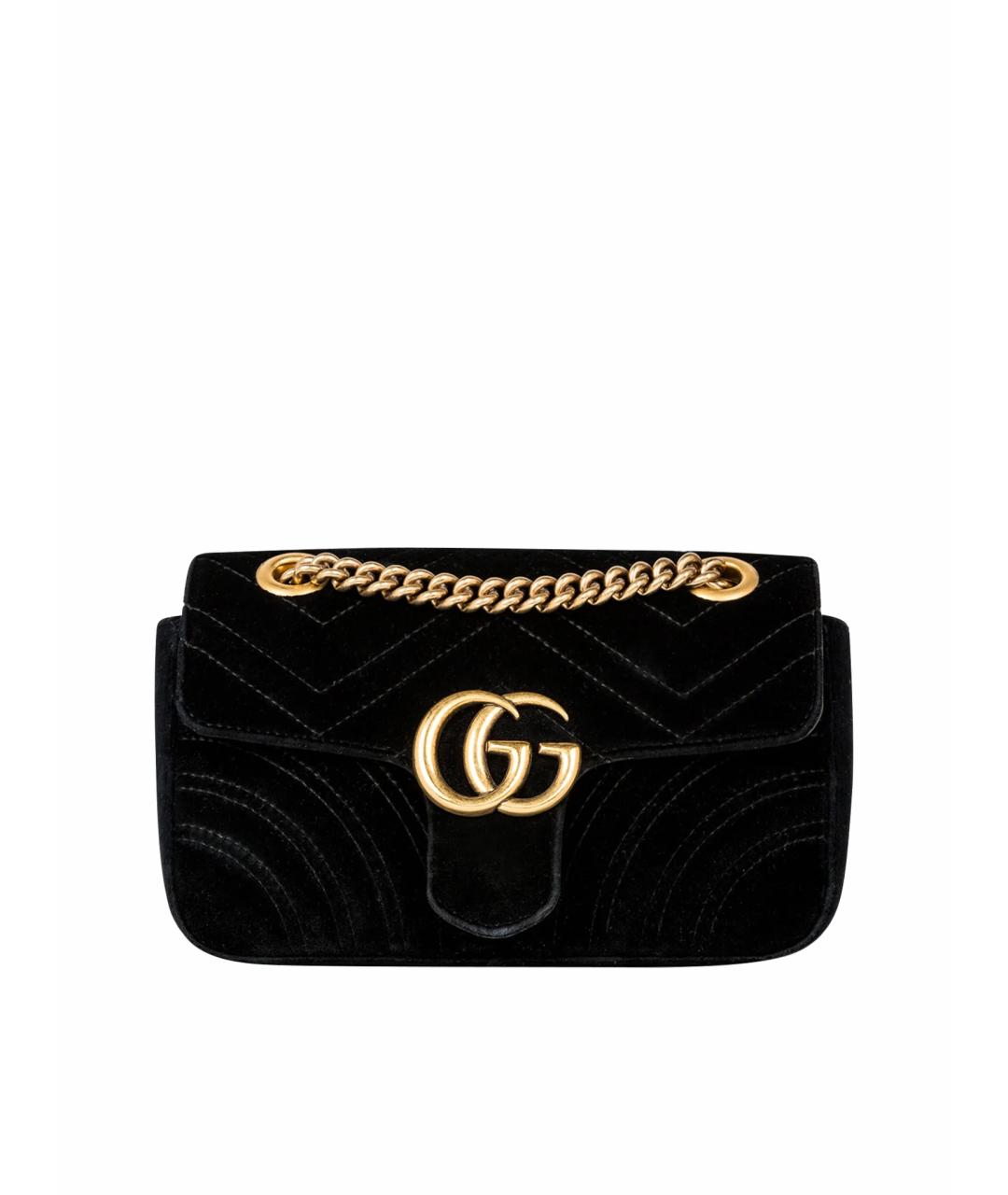 GUCCI Черная бархатная сумка через плечо, фото 1