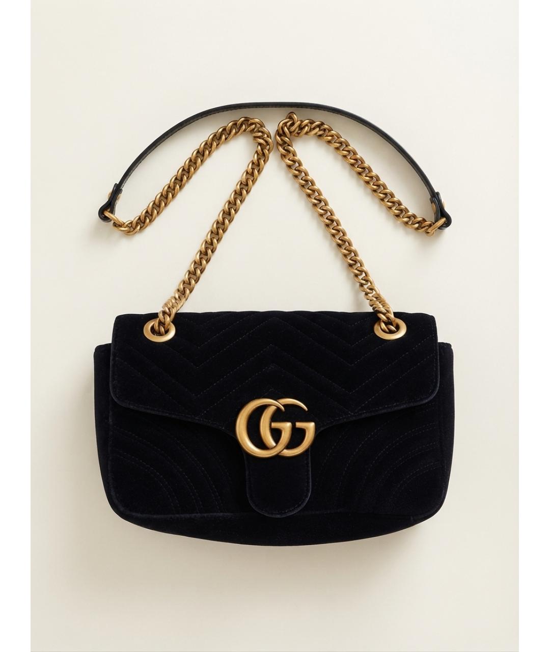 GUCCI Черная бархатная сумка через плечо, фото 7