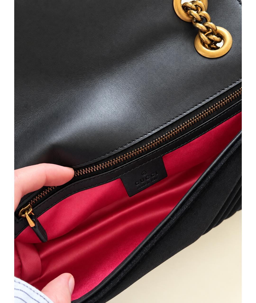 GUCCI Черная бархатная сумка через плечо, фото 3