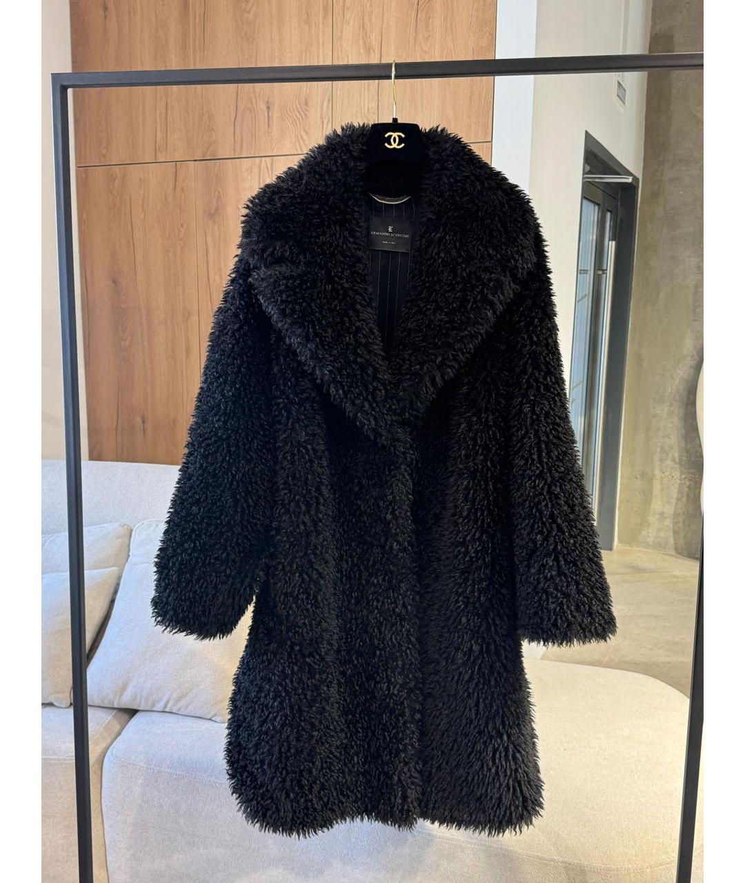 ERMANNO SCERVINO Черная меховая шуба, фото 9