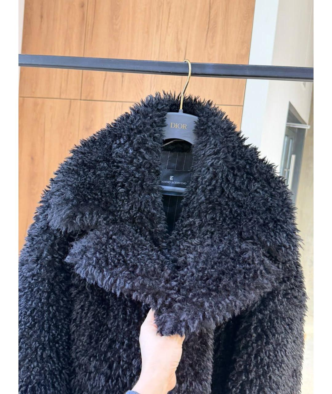 ERMANNO SCERVINO Черная меховая шуба, фото 2