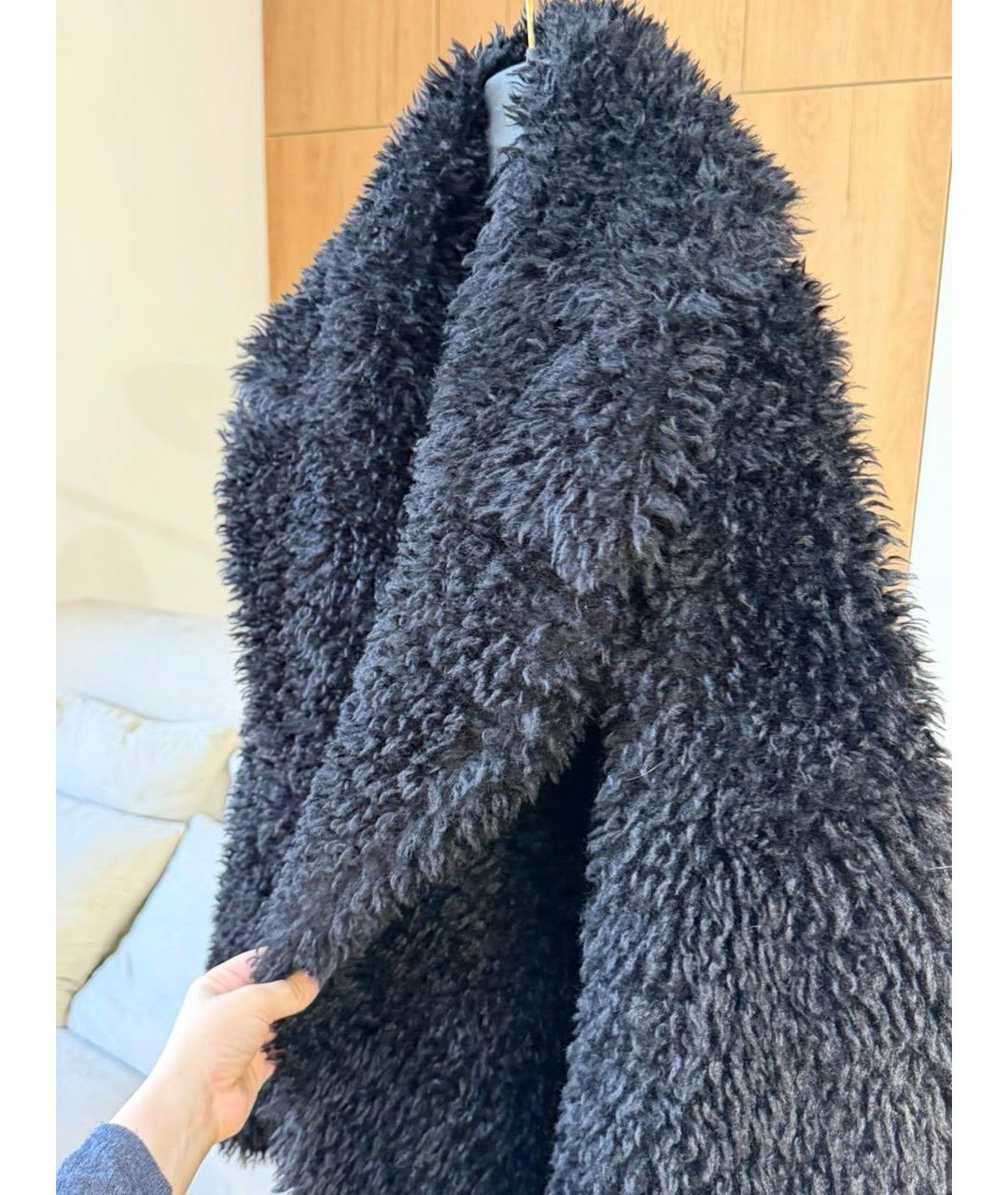ERMANNO SCERVINO Черная меховая шуба, фото 8