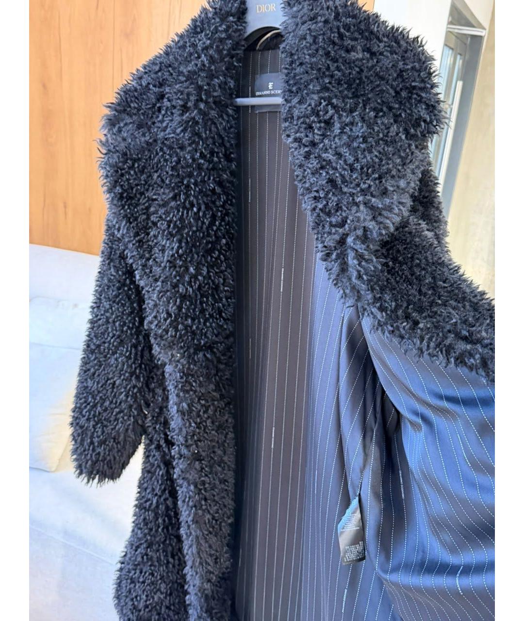 ERMANNO SCERVINO Черная меховая шуба, фото 6