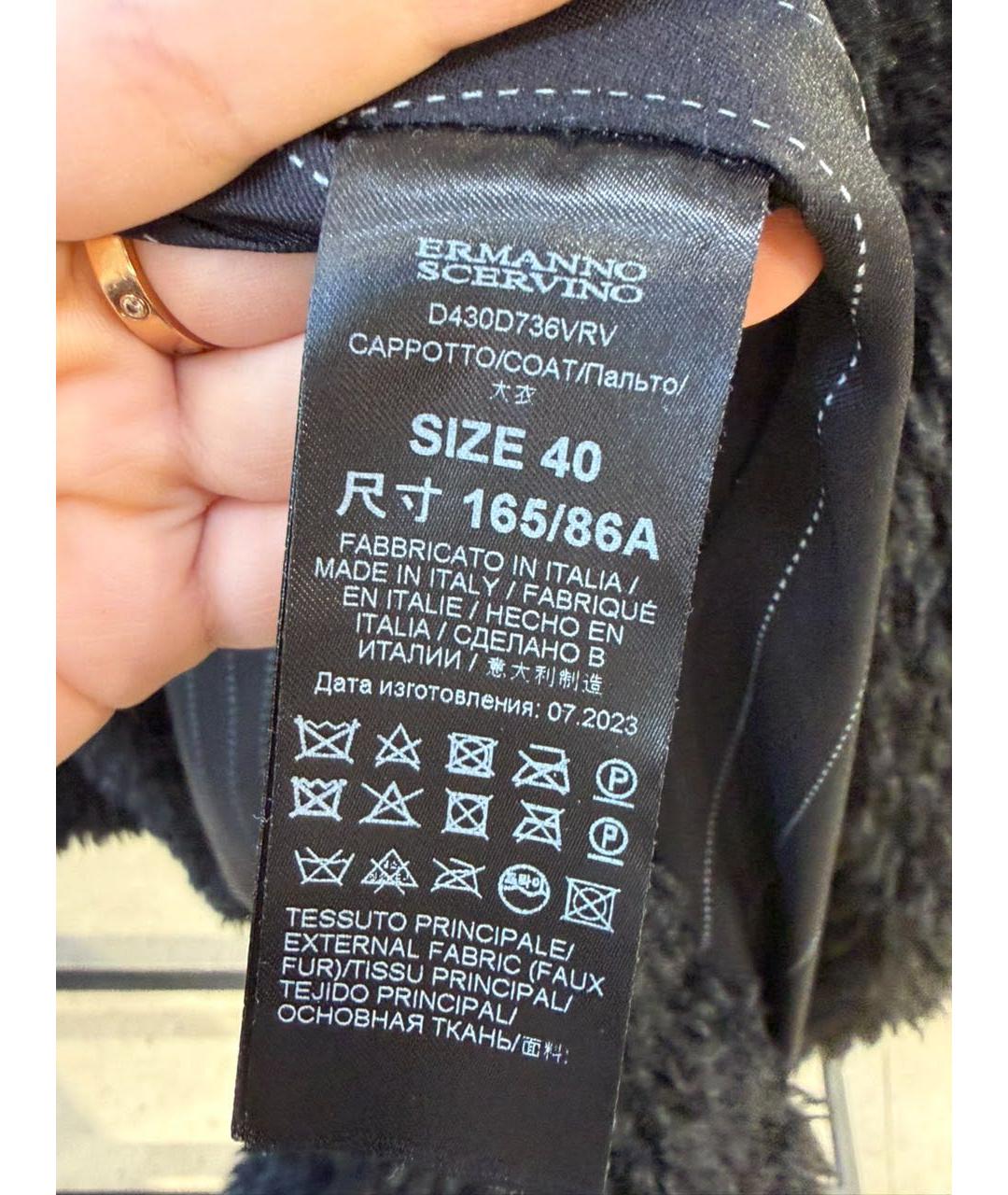 ERMANNO SCERVINO Черная меховая шуба, фото 5