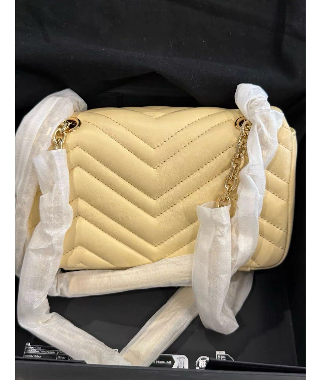 GUCCI Желтая кожаная сумка через плечо, фото 3