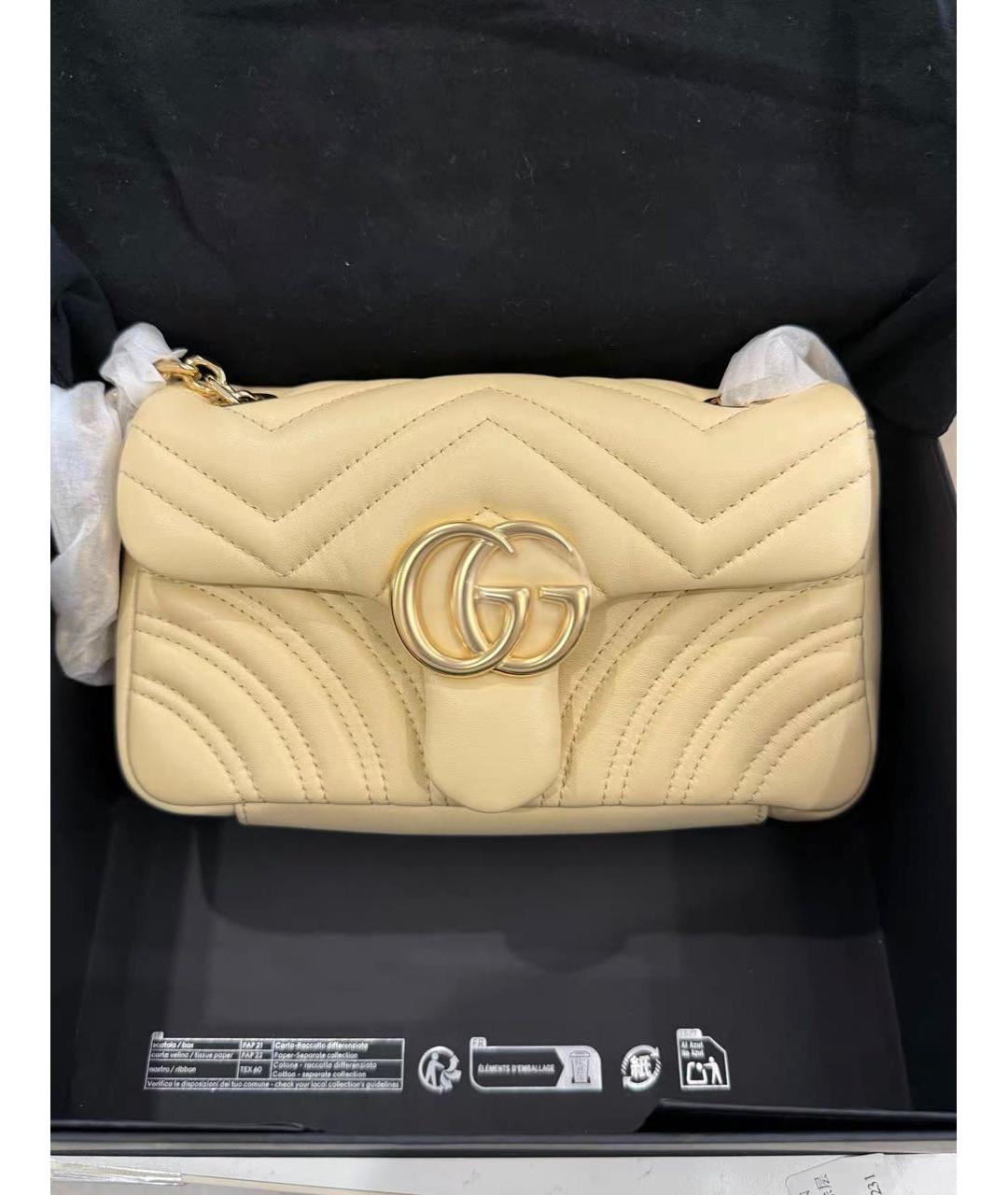 GUCCI Желтая кожаная сумка через плечо, фото 2