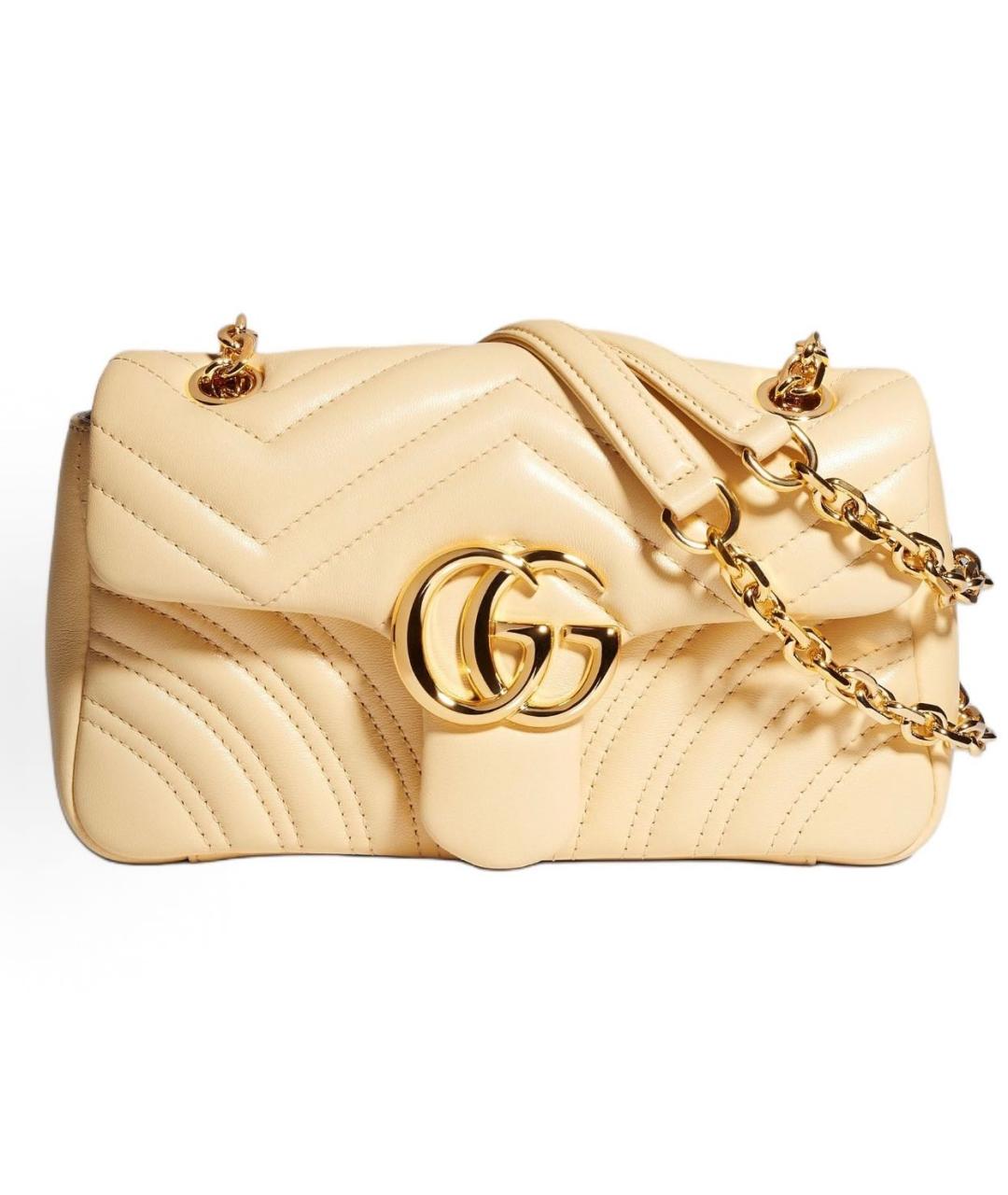GUCCI Желтая кожаная сумка через плечо, фото 5