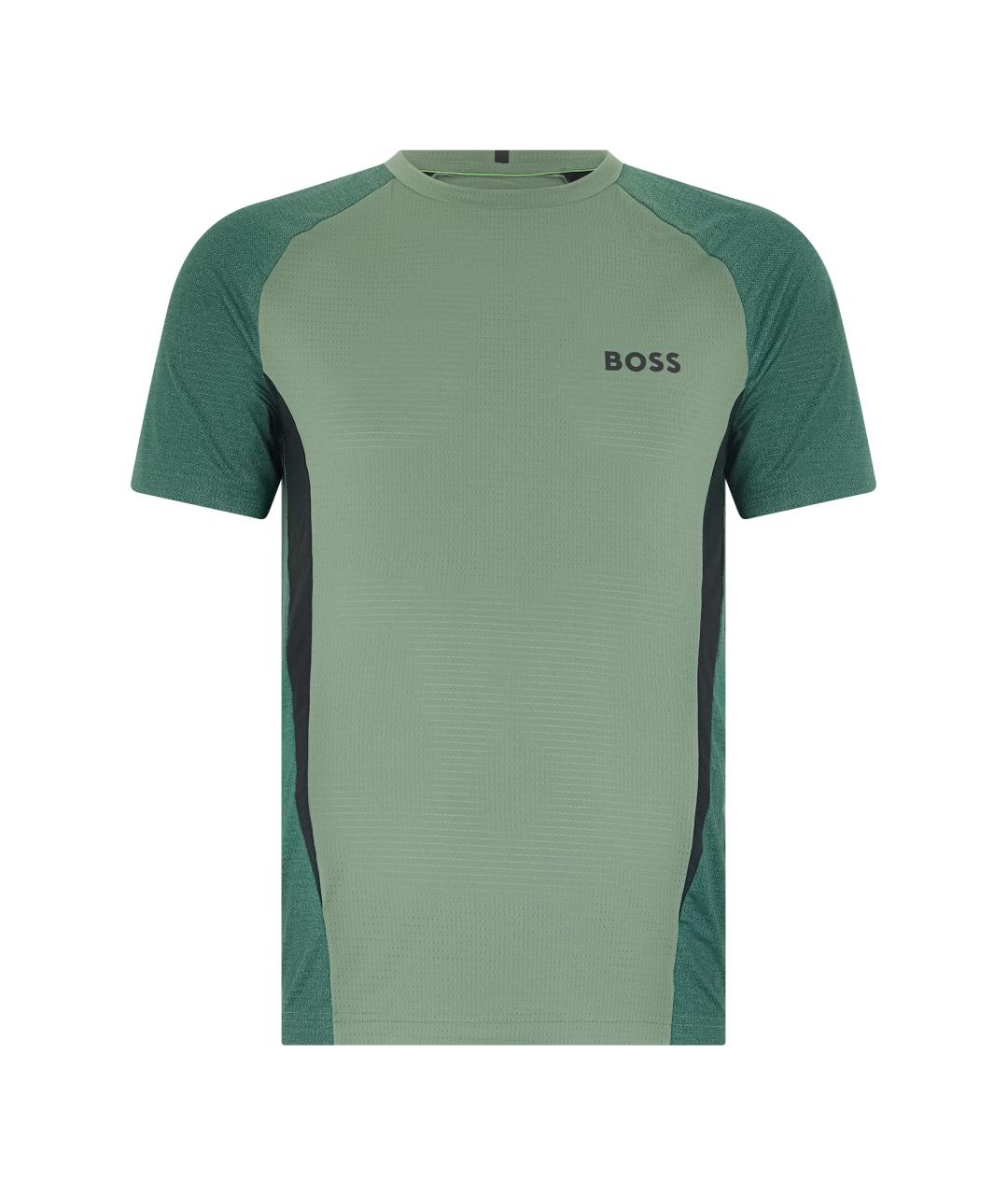 HUGO BOSS Зеленая синтетическая футболка, фото 1