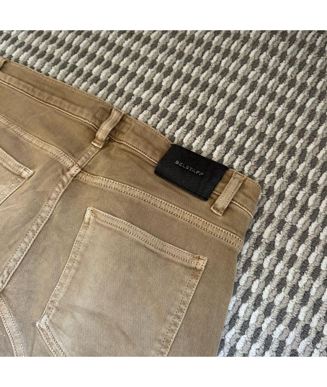 BELSTAFF Коричневые хлопко-эластановые джинсы скинни, фото 3