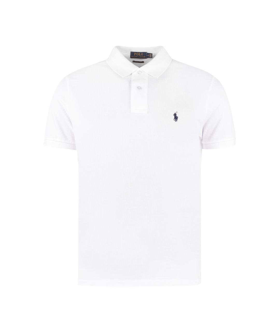 POLO RALPH LAUREN Белое хлопковое поло с коротким рукавом, фото 1