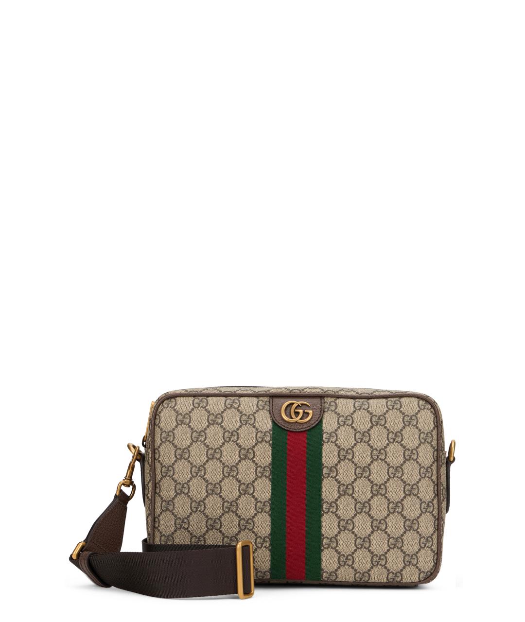 GUCCI Бежевая сумка на плечо из канвы, фото 5