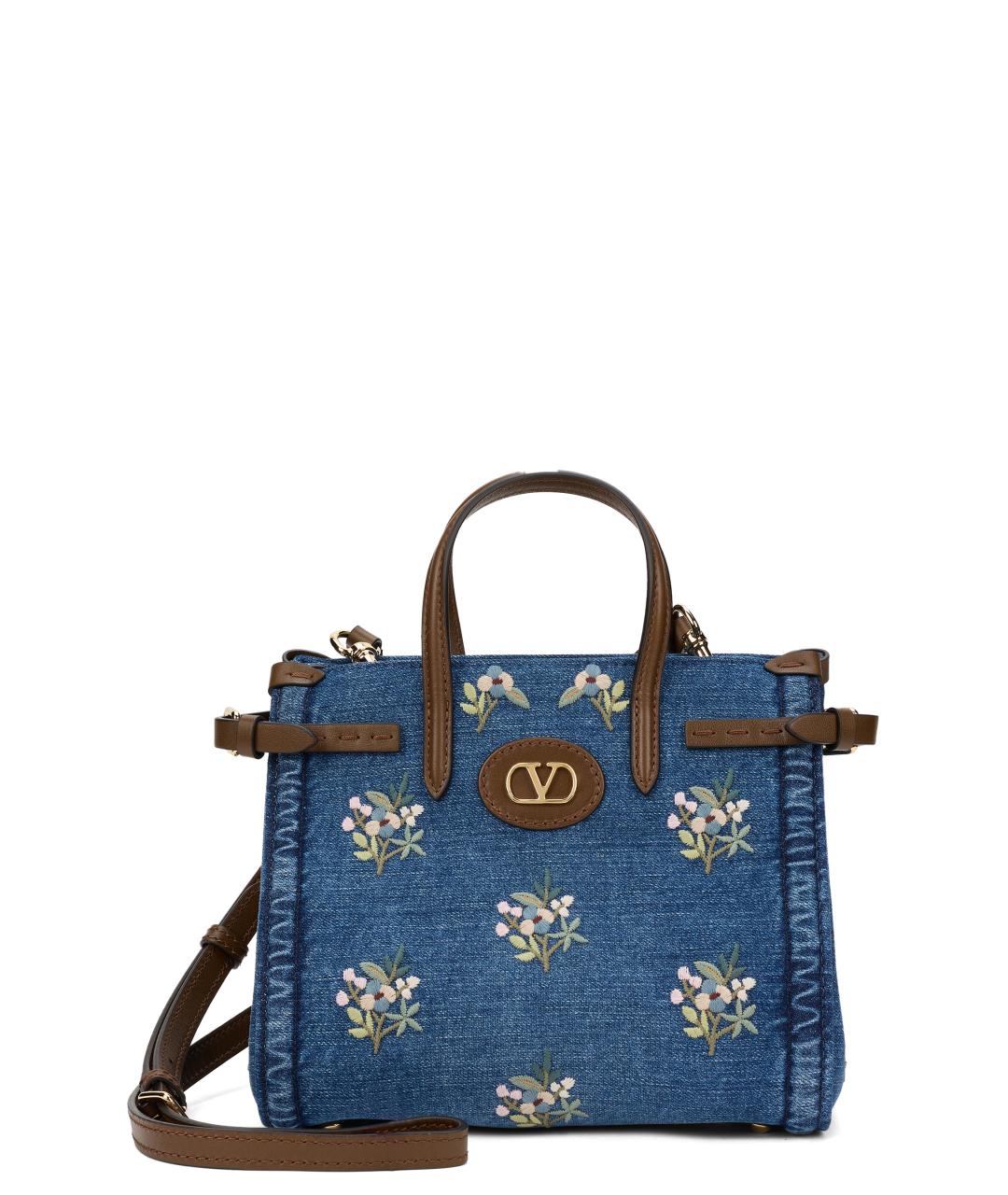 VALENTINO Синяя деним сумка тоут, фото 5